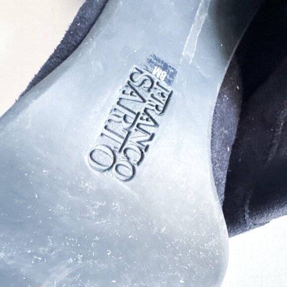 Vintage Franco Sarto Black Sock Pull on Square Toe Boot Heels 8M - Picture 12 of 15